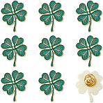 20Pcs Alloy Lapel Pin Backs for Backpack Clothes, Clover, 33x26.5mm(JEWB-SC0001-94)