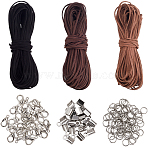 DIY Faux Suede Cord Necklaces/Bracelets Making Kits, Mixed Color, 9x4x3.5mm, Hole: 2mm(KK-SP0004-01)