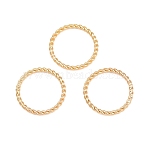 Brass Soldered Closed Jump Rings, Twist Round, Real 24K Gold Plated, 12x1.2mm, Inner Diameter: 10mm(KK-K253-15E-03G)