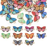 50Pcs 10 Colors Alloy Enamel Connector Charms, Light Gold, Butterfly, Mixed Color, 11.5x21x2mm, Hole: 1.6mm, 5pcs/color(ENAM-NB0002-01)