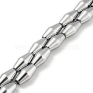 Electroplated Synthetic Magnetic Hematite Beads Strands, Bicone, Platinum Plated, 6.2~6.5x12~12.5mm, Hole: 1.4mm, about 33pcs/strand, 16.89''(42.9cm)(G-Z032-B01-02E)