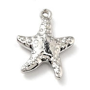 201 Stainless Steel Machine Polishing Pendants, Starfish, Stainless Steel Color, 18.5x14.5x3.5mm, Hole: 1.4mm(STAS-G261-31P)