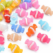 1-Hole Plastic Buttons, Candy, Mixed Color, 11x19.5x8.5mm, Hole: 2mm(BUTT-N018-006)