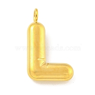 Ion Plating(IP) 304 Stainless Steel Pendants, Letter Charm, Golden, Letter L, 17x10.5x3mm, Hole: 2mm(STAS-C102-15G-L)