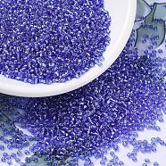 MIYUKI Round Rocailles Beads, Japanese Seed Beads, 11/0, (RR2431) Silverlined Dark Cornflower Blue, 11/0, 2x1.3mm, Hole: 0.8mm, about 5500pcs/50g(SEED-X0054-RR2431)