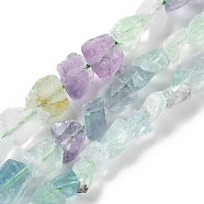 Raw Rough Natural Fluorite Beads Strands, Nuggets, 4~11x4.5~14.5x4.5~14.5mm, Hole: 0.8mm, about 41~43pcs/strand, 15.35~15.94''(39~40.5cm)(G-B065-C19)
