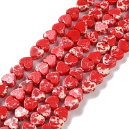 Dyed Synthetic Imperial Jasper Beads Strands, Heart, Red, 4x4x2mm, Hole: 1mm, about 87~91pcs/strand, 13.78''~14.17''(35~36cm)(G-M403-A36-01)