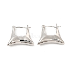 Brass Bag Shape Hoop Earrings for Women, Platinum, 16.5x19x5mm, Pin: 0.8mm(EJEW-E275-07P)
