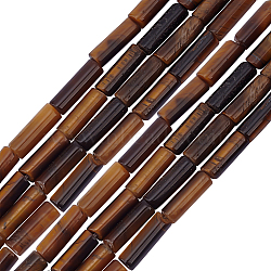 2 Strands Natural Tiger Eye Stone Beads Strands, Tube, 13x4~5mm, Hole: 1mm, about 27~30pcs/strand, 15.3 inch(G-OC0004-89)