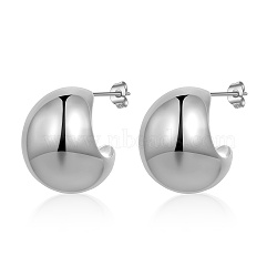 Stainless Steel Stud Earrings for Women, Half Round(ZS0903-2)