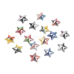 Two Tone Glass Cabochons, Star, Mixed Color, 10~10.5x10~10.5x2.5~3mm(GLAA-B012-37)
