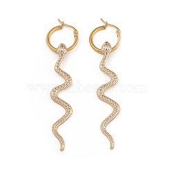 Alloy Hoop Earrings, Snake, Light Gold, 78.5x12mm(EJEW-R021-04KCG-01)