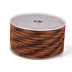 6.7M Braided Nylon Twisted Round Cord, for Rope Bracelets & Shoe Lace Cord Making, FireBrick, 4mm, about 7.33 Yards(6.7m)/Roll(NWIR-Z004-A05)