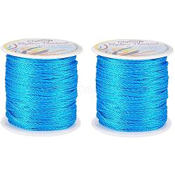Nylon Thread, Dodger Blue, 1.0mm, about 45m/roll(NWIR-OC0001-01-07)