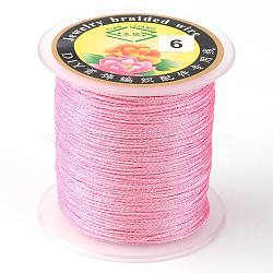 Round Metallic Thread, Embroidery Thread, 6-Ply, Hot Pink, 0.6mm, about 87.48 yards(80m)/roll(MCOR-L001-0.6mm-19)