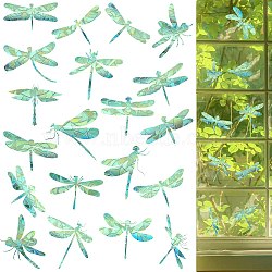 4PCS 2 Styles PVC Stickers Dazzling Color Window Stickers 3D Laser Dragonfly Electrostatic Glass Window Stickers, Colorful, 144x96mm(JX831A)