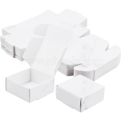 BENECREAT Paper Candy Boxes, Bakery Box, Baby Shower Gift Box, Square with Marble Pattern, White, 5.7x5.5x2.6cm(CON-BC0002-10)