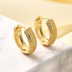 Rack Plating Ring Brass Hoop Earrings for Women, Cadmium Free & Lead Free, Long-Lasting Plate, Real 18K Gold Plated, 14.5~15x4.5mm(EJEW-C125-11G)