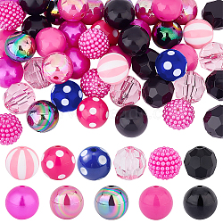 PandaHall Elite DIY Beads Jewelry Making Finding Kit, Including Plastic & Acrylic & Resin Rhinestone Beads, Imitation Pearl & Round, Mixed Color, 54Pcs/box(DIY-PH0017-98)