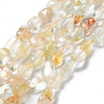 Natural Topaz Beads Strands, Nuggets, 8~18x6~10x4~8mm, Hole: 1mm, about 30~48pcs/strand, 15.35~15.55 inch(39~39.5cm)
