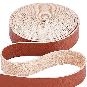 Glossy Style PU Leather Ribbon, Flat, Saddle Brown, 1/2 inch(12.5mm), about 2.19 Yards(2m)/Roll