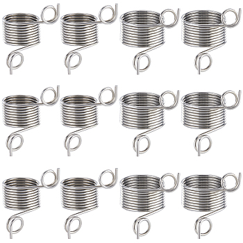 16Pcs 2 Style Steel Wire Knitting Thimbles, Yarn Guide Finger Holder, Crochet Tools, Stainless Steel Color, 2.5x2.1x2.3cm & 2.65x2.85x2.6cm, Inner Diameter: 17.1mm & 14mm, 8pcs/style