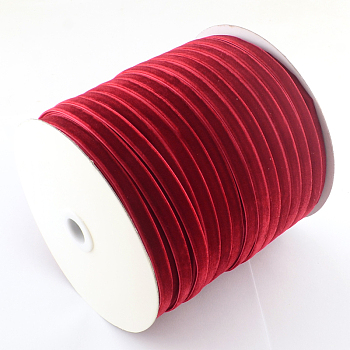 3/8 inch Single Face Velvet Ribbon, FireBrick, 3/8 inch(9.5mm), about 200yards/roll(182.88m/roll)