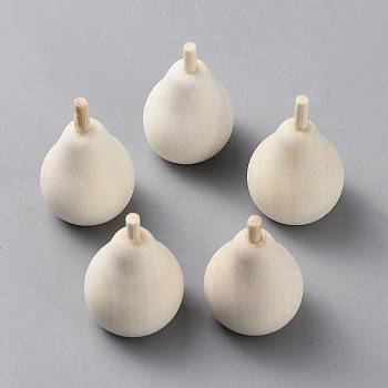 DIY Wood Display Decorations, Unfinish Wood, Pear, 21x35~37mm