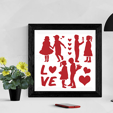 US 1Pc Valentine's Day Couple PET Hollow Out Drawing Painting Stencils(DIY-MA0003-04E)-5