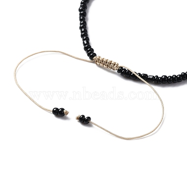 Ожерелье из стеклянных бисера и плетеный браслет из бисера(SJEW-JS01283-02)-8