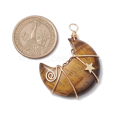 Natural Mixed Stone Copper Wire Wrapped Pendants(PALLOY-JF02685)-3