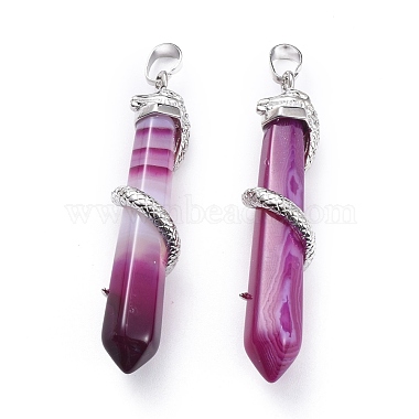 Natural Agate Big Pointed Pendants(G-F696-B10)-2