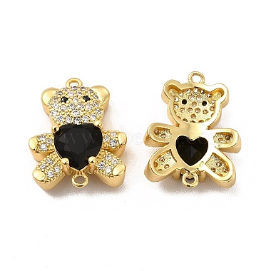 Rack Plating Brass Micro Pave Clear Cubic Zirconia Connector Charms(KK-C013-01G)-2