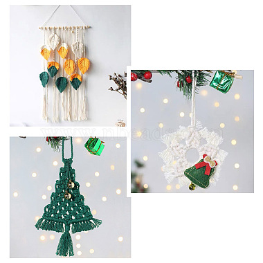 Crafans 3Pcs 3 Style Christmas Theme Cotton Weave Pendant Decorations(HJEW-CF0001-13)-6