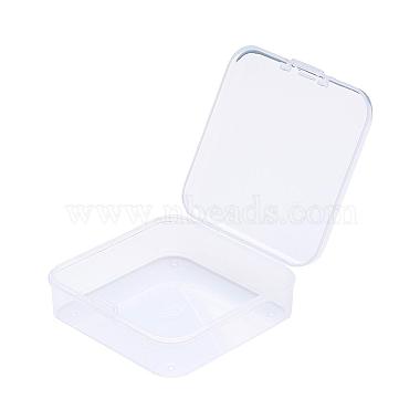 Square Plastic Bead Storage Containers, Clear, 6.4x6.3x2cm