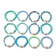 12Pcs 12 Style Synthetic Turquoise Tortoise Stretch Bracelets Set(BJEW-JB10097)-4