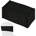 Polyester Elastic Elegant Satin Chair Cover Sashes, for Wedding, Party Decoration, Black, 824x140x1mm(AJEW-WH0678-86B)