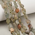 Raw Rough Natural Arusha Sunstone Beads Strands, Nuggets, 9~27x7~19x6~14mm, Hole: 0.6~1.2mm, about 19~35pcs/strand, 15.67~15.75''(39.8~40cm)(G-A322-B13-01)