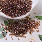 MIYUKI Delica Beads Small, Cylinder, Japanese Seed Beads, 15/0, (DBS0170) Transparent Topaz AB, 1.1x1.3mm, Hole: 0.7mm, about 3500pcs/10g(X-SEED-J020-DBS0170)
