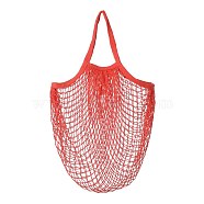 Portable Cotton Mesh Grocery Bags, Reusable Net Shopping Handbag, Red, 48.05cm, Bag: 38x36x1cm. (ABAG-H100-B03)