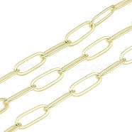 Rack Plating Brass Link Chains, Long-Lasting Plated, Cadmium Free & Lead Free, Unwelded, with Spool, Golden, 14.5x5.5x0.8mm(AJEW-Q150-06G-04)