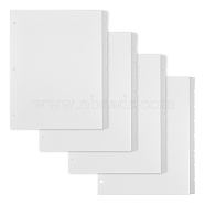 PP Refillable 3-Hole Binder Inner Page Dividers, Frosted, Rectangle, WhiteSmoke, 279x228x0.3mm, Hole: 6.8mm, 8pcs/set(FIND-WH0152-319)