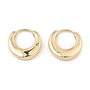 Brass Hoop Earrings, Double Horn, Light Gold, 16x16x4mm(EJEW-I289-20B-KCG)