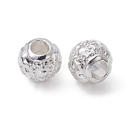 Alloy Beads, Long-Lasting Plated, Round, Silver, 8x7mm, Hole: 1.4mm(FIND-B029-26S)