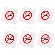 Acrylic Office Table Warning Signs, NO SMOKING, White, 49x80x68mm(DJEW-WH0001-002)