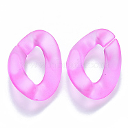 Transparent Acrylic Linking Rings, Quick Link Connectors, for Curb Chains Making, Frosted, Twist, Violet, 30x21x6mm, Inner Diameter: 16x8mm(OACR-S036-001B-K01)