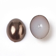 ABS Plastic Imitation Pearl Cabochons, Oval, Coconut Brown, 8x6x2mm, about 5000pcs/bag(SACR-R755-8x6mm-Z46)