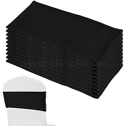 Polyester Elastic Elegant Satin Chair Cover Sashes, for Wedding, Party Decoration, Black, 824x140x1mm(AJEW-WH0678-86B)