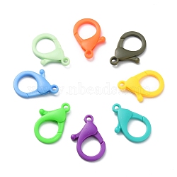Plastic Lobster Claw Clasps, Mixed Color, 35x24.5x6mm, Hole: 3mm(KY-ZX002-M)