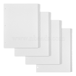 PP Refillable 3-Hole Binder Inner Page Dividers, Frosted, Rectangle, WhiteSmoke, 279x228x0.3mm, Hole: 6.8mm, 8pcs/set(FIND-WH0152-319)